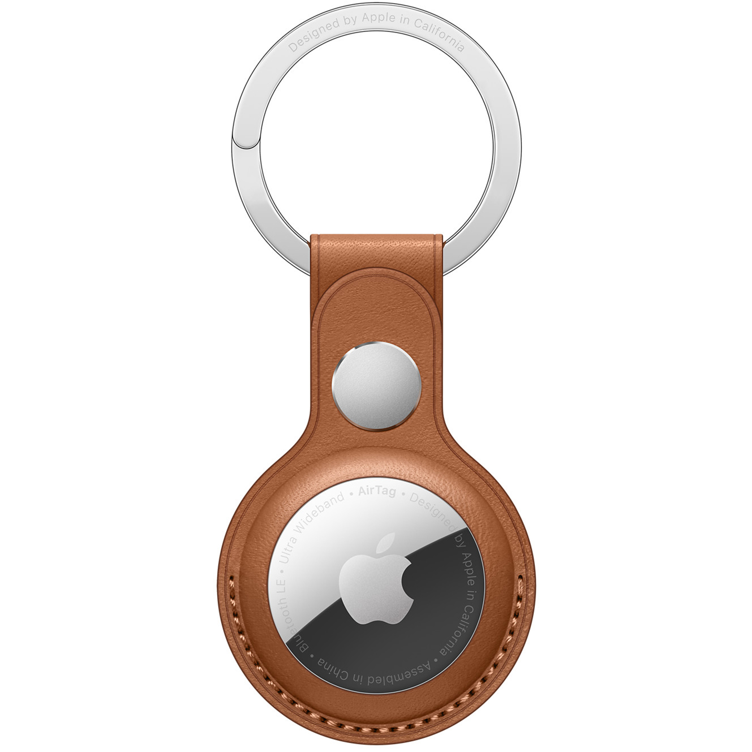 Leather Key Ring für Apple AirTag - Saddle Brown