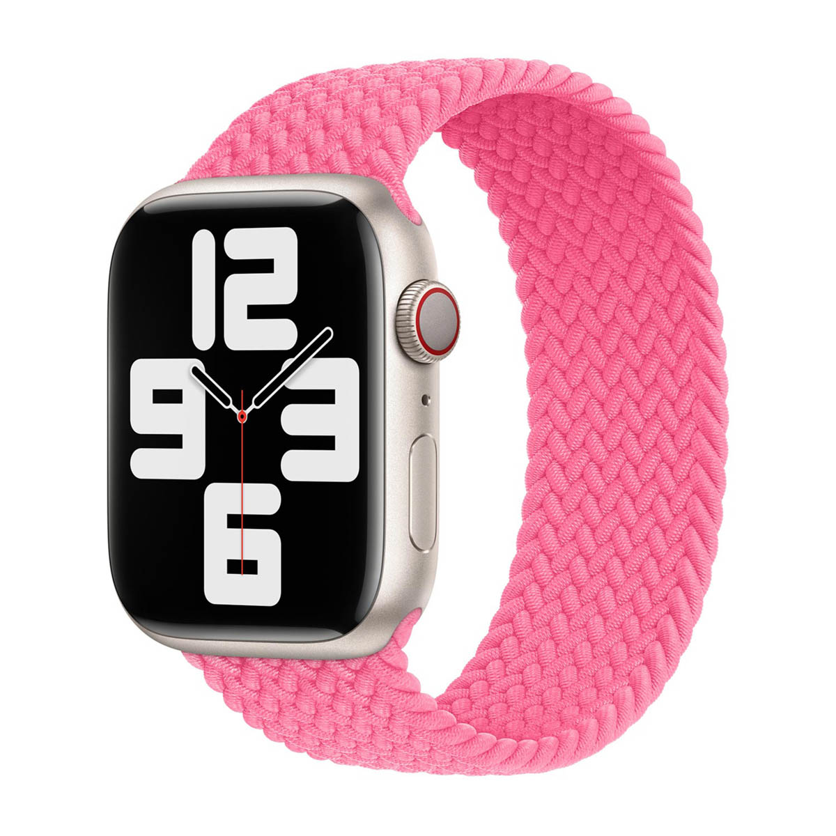 Geflochtenes Solo Loop für Apple Watch | 38/40/41/42 mm – Größe 7 – Flamingo