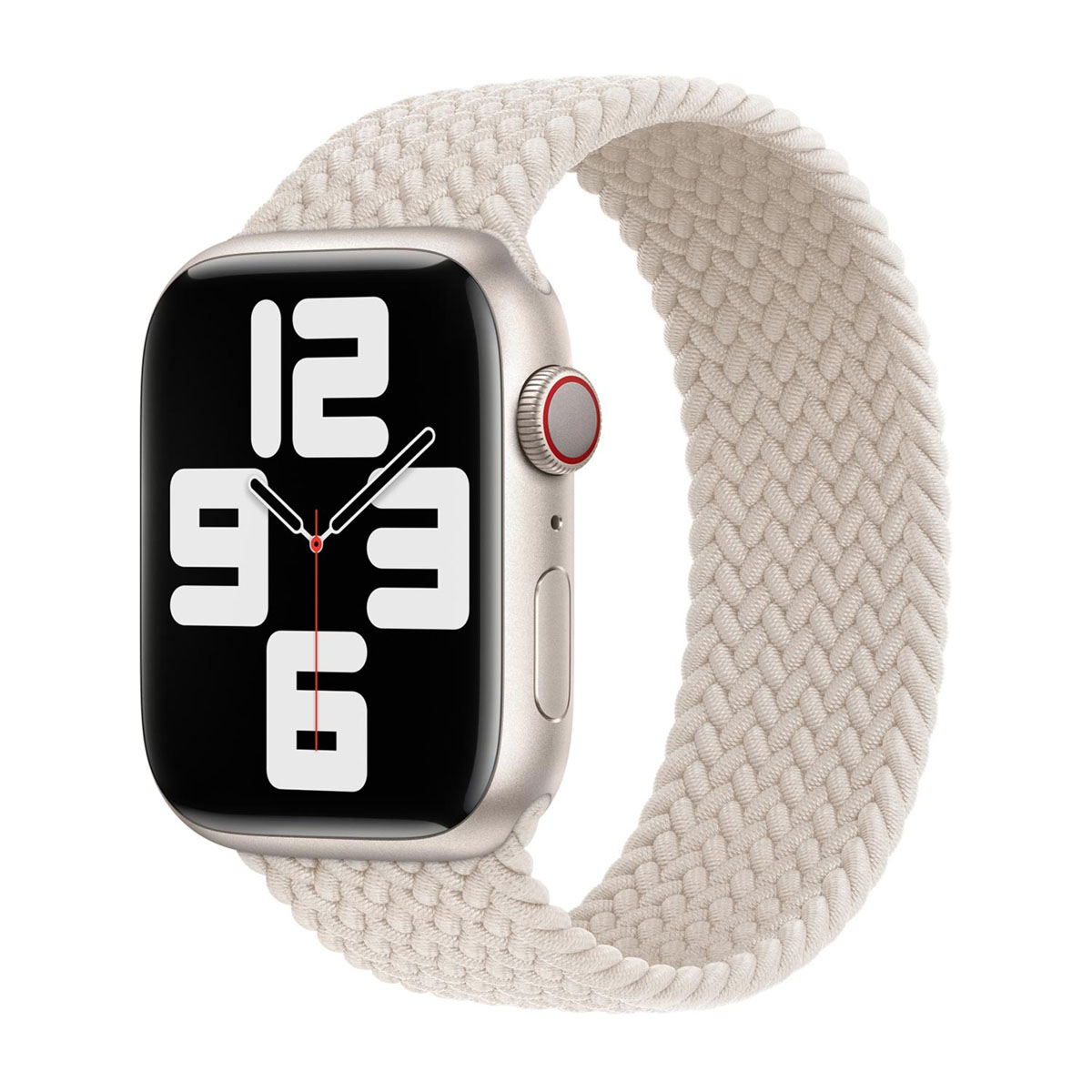 Geflochtenes Solo Loop für Apple Watch | 44/45/46/49 mm – Größe 11 – Starlight