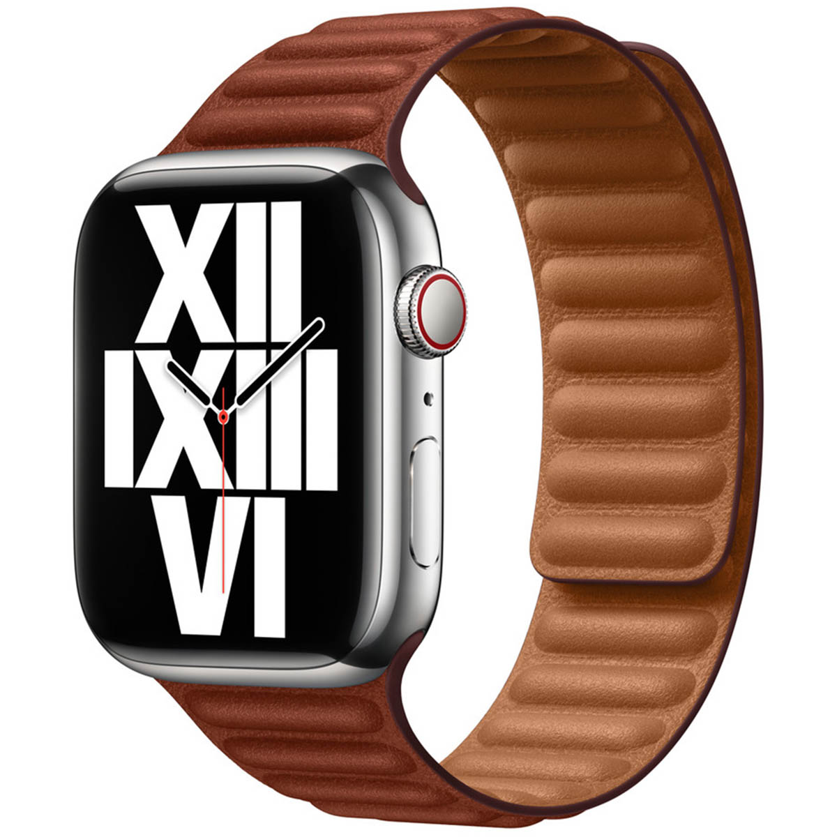 Leather Link Armband für Apple Watch | 44/45/46/49 mm – Größe M/L – Umber