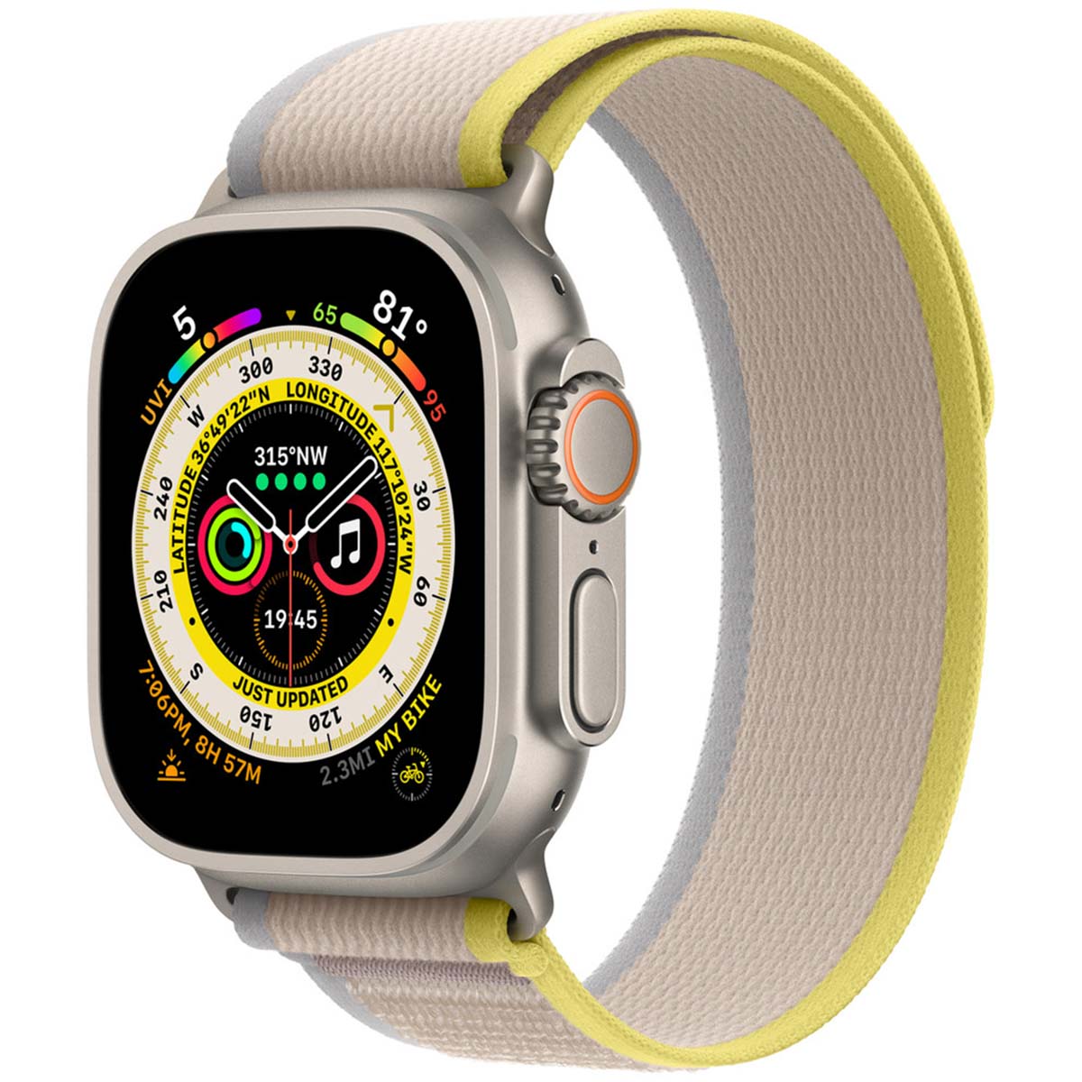 Trail Loop Armband für Apple Watch | 44/45/46/49 mm – Größe M/L – Gelb / Beige