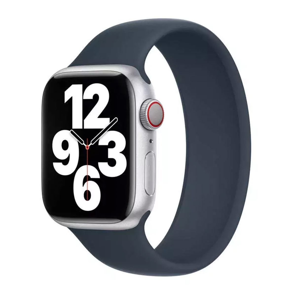 Silikon Solo Loop für Apple Watch | 44/45/46/49 mm - Größe 2 - Storm Blue