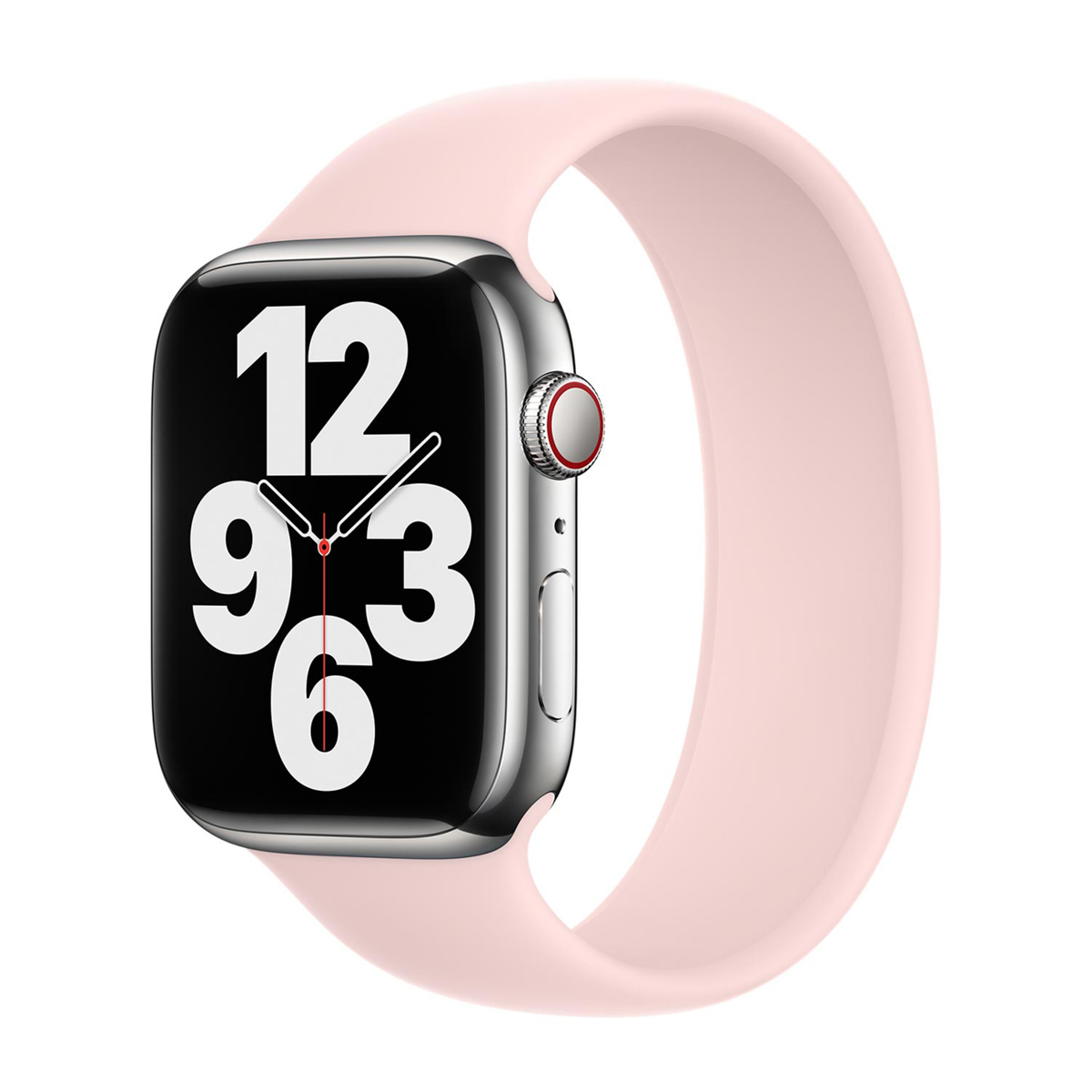 Silikon Solo Loop für Apple Watch | 44/45/46/49 mm – Größe 1 – Chalk Pink