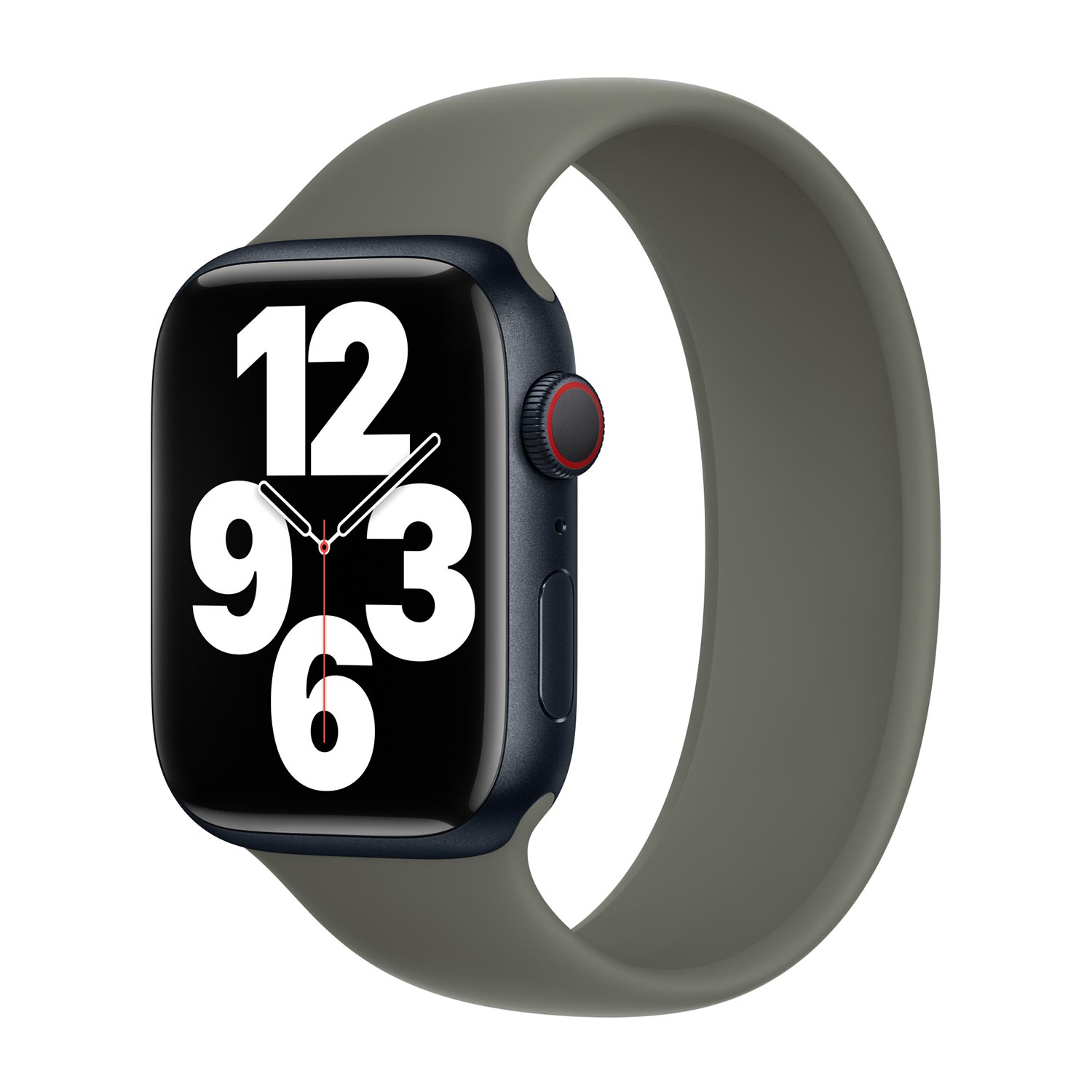 Silikon Solo Loop für Apple Watch | 38/40/41/42 mm – Größe 3 – Olive