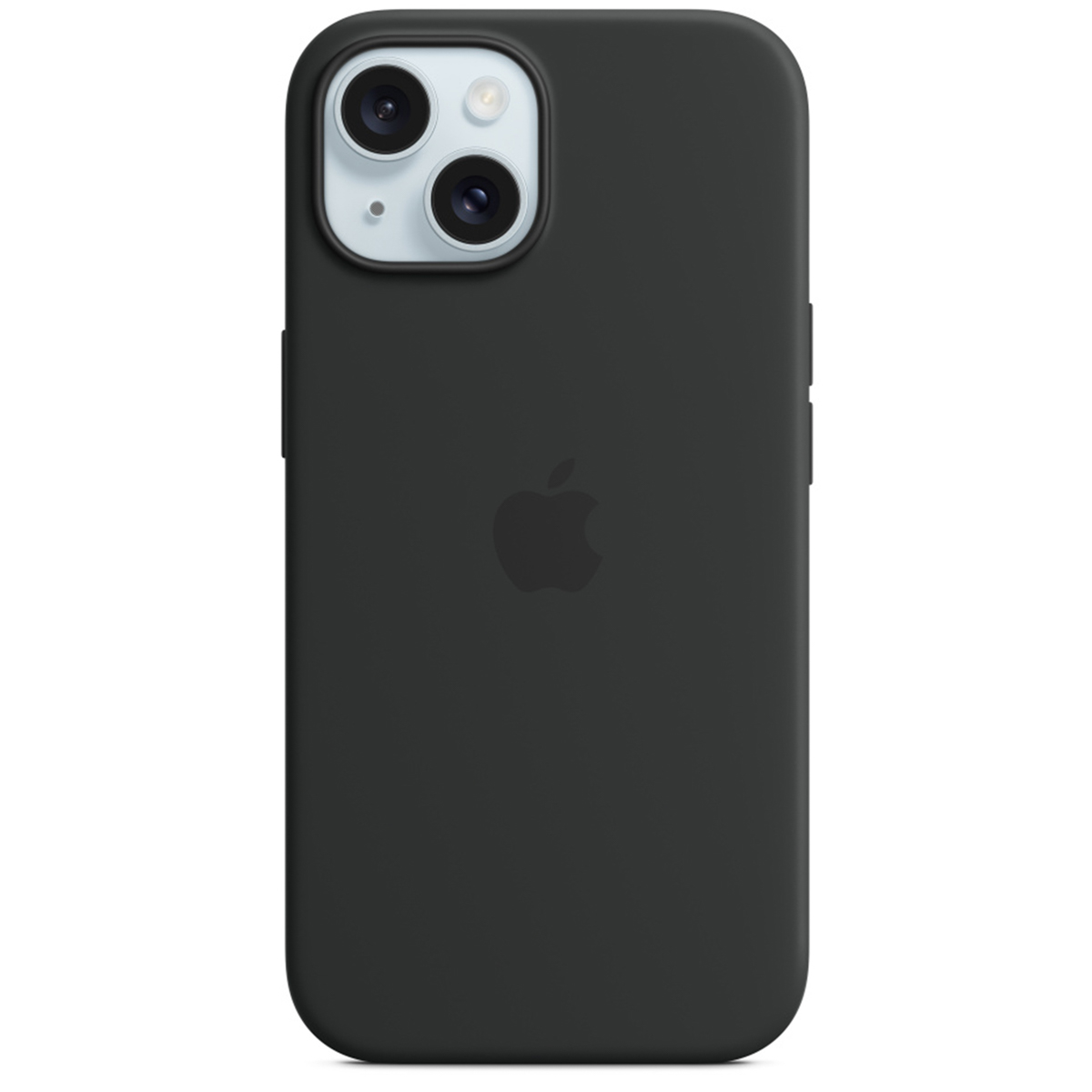 Silikon-Case MagSafe für das Apple iPhone 15 - Schwarz