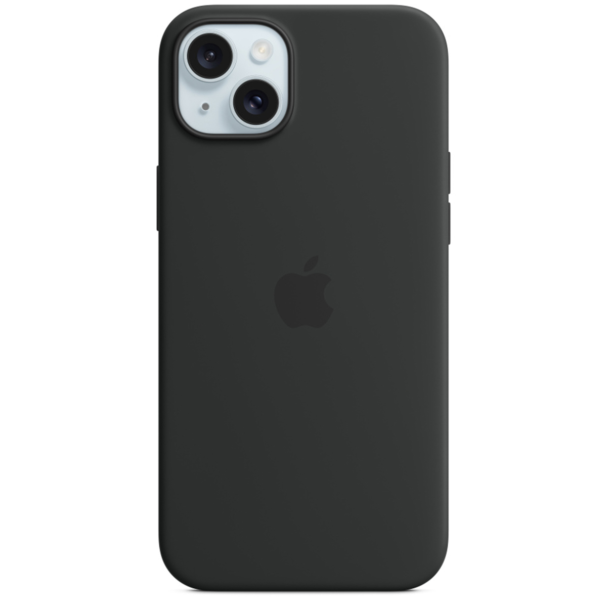 Silikon-Case MagSafe für das Apple iPhone 15 Plus - Schwarz