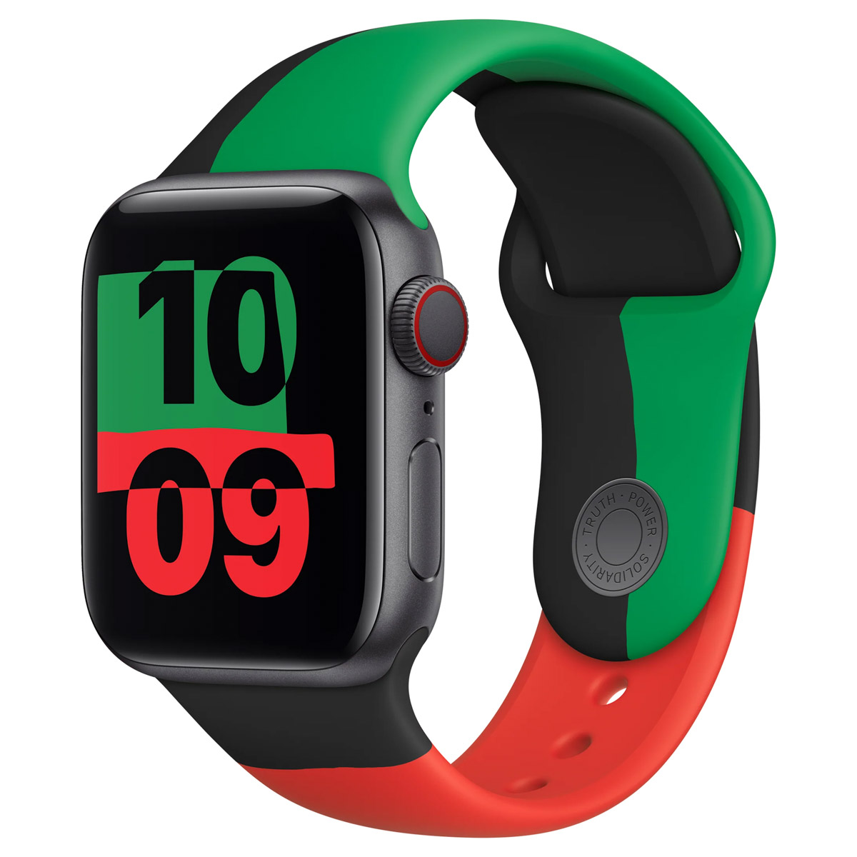Sport Armband für Apple Watch Series 1 – 9 / SE (38/40/41 mm) | Series 10 / 11 (42 mm) – Größe M/L – Black Unity