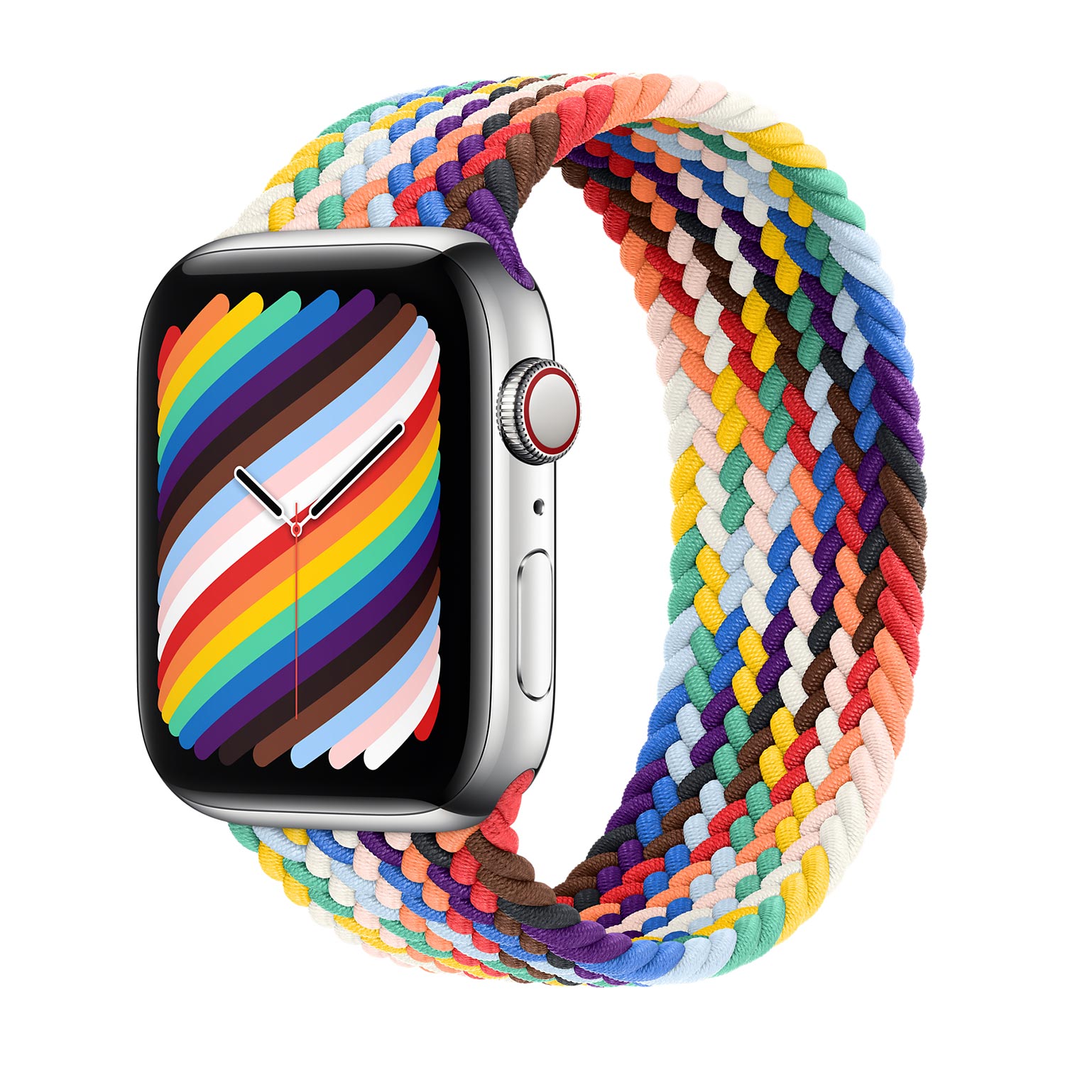 Geflochtenes Solo Loop für Apple Watch | 44/45/46/49 mm - Größe 3 - Pride Edition