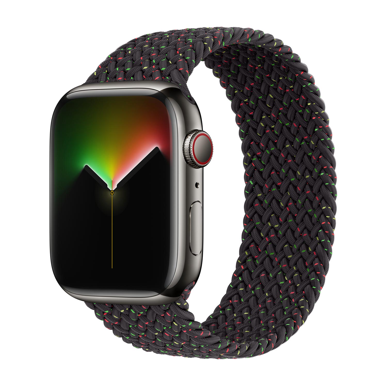 Geflochtenes Solo Loop für Apple Watch | 44/45/46/49 mm - Größe 3 - Black Unity