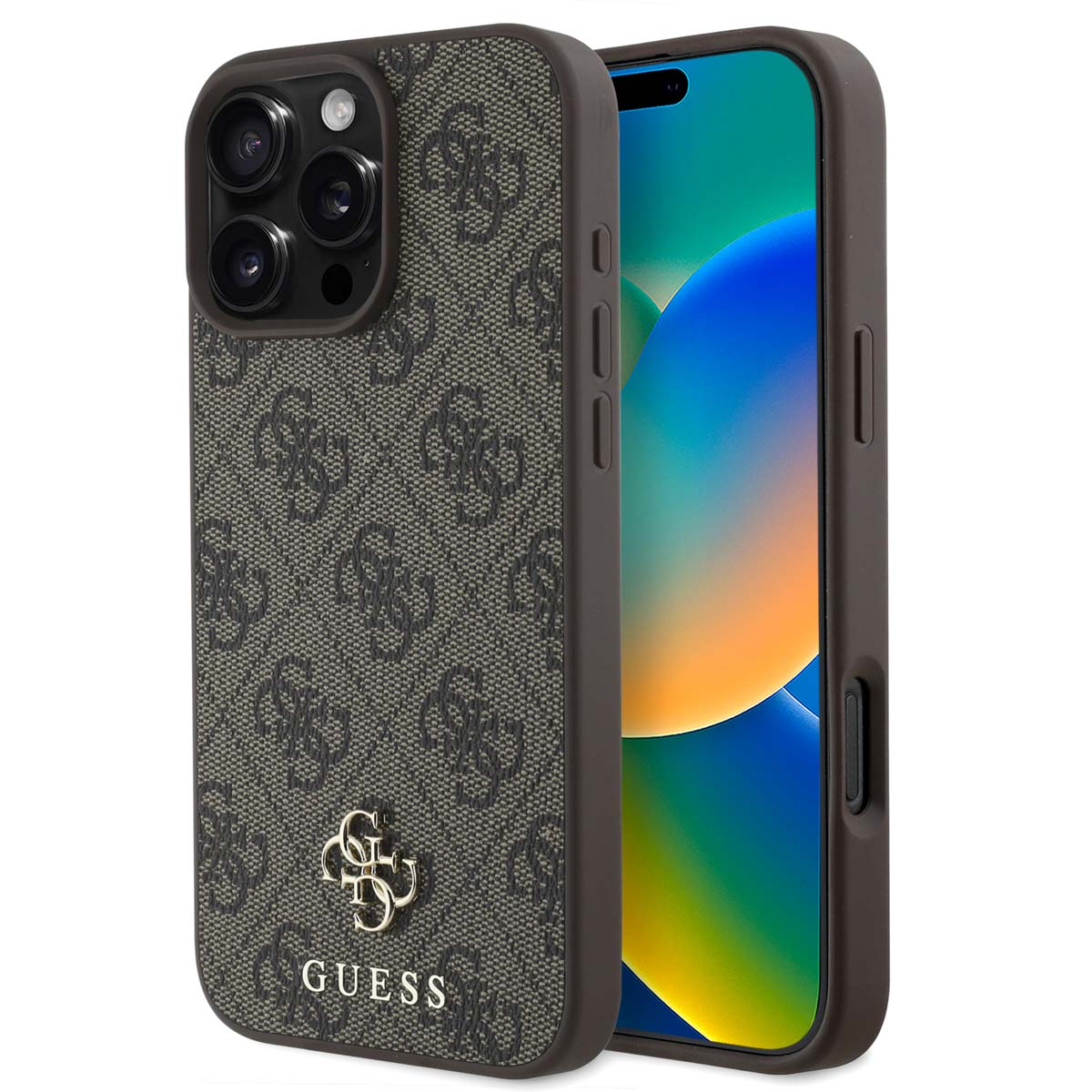 Guess 4G Metal Logo Back Cover MagSafe für das Apple iPhone 16 Pro Max - Braun