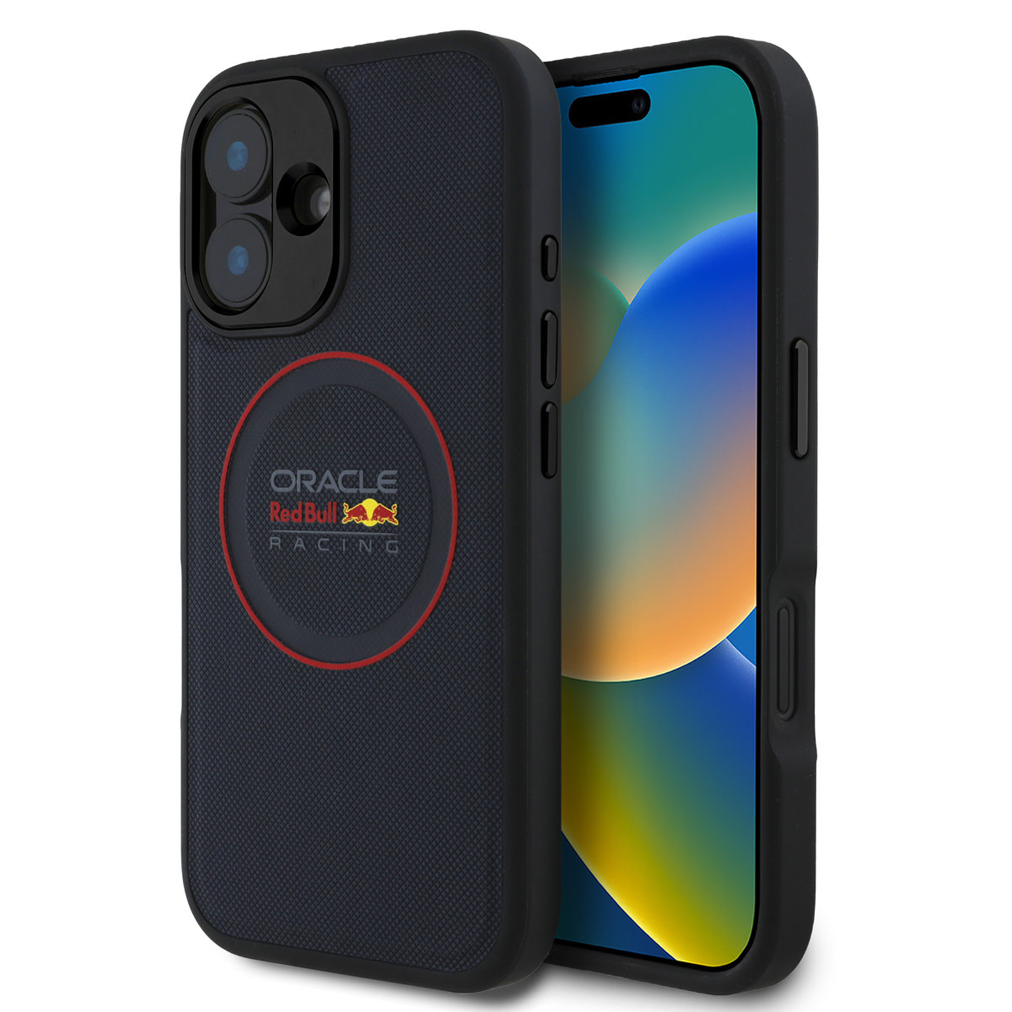 Red Bull Racing Meshed PU Leather Backcover MagSafe für das Apple iPhone 16 - Navy