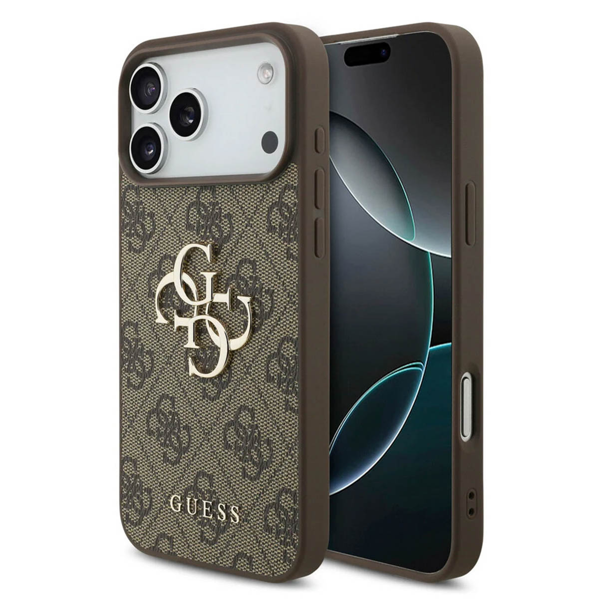 Guess 4G Metal Logo Back Cover für das Apple iPhone 17 Pro - Braun