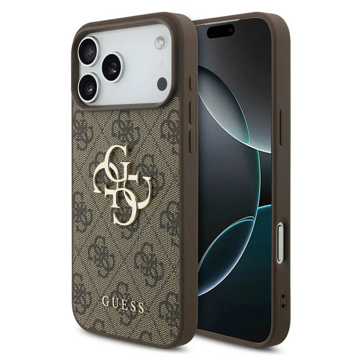 Guess 4G Metal Logo Back Cover für das Apple iPhone 17 Pro Max - Braun