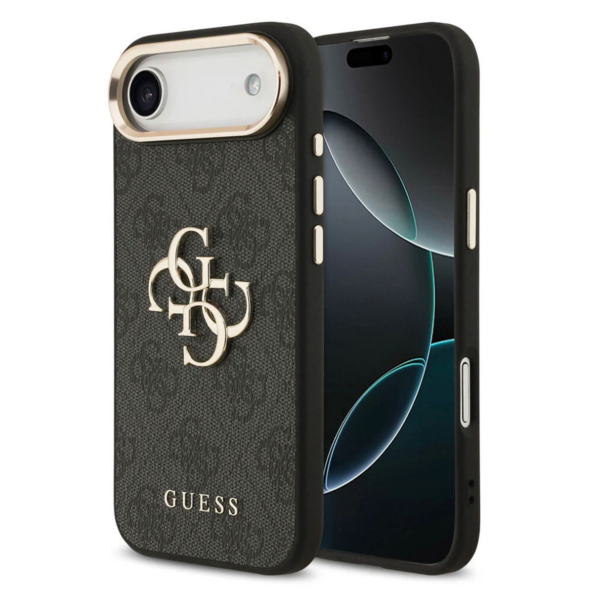 Guess 4G Metal Logo Back Cover für das Apple iPhone Air - Gold Edge - Black