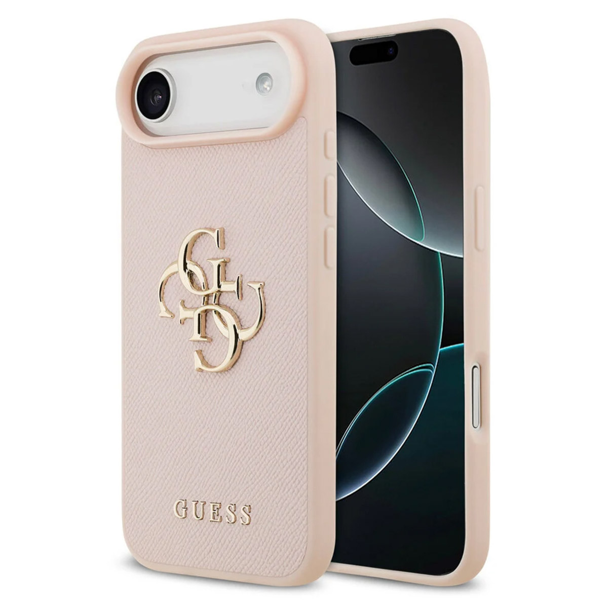 Hülle für Apple iPhone 17 Air, Guess, 4G Grained Big and Classic Logo, Rosa