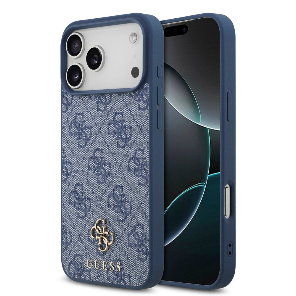 Guess 4G Metal Logo Back Cover MagSafe für das Apple iPhone 17 Pro - Blau