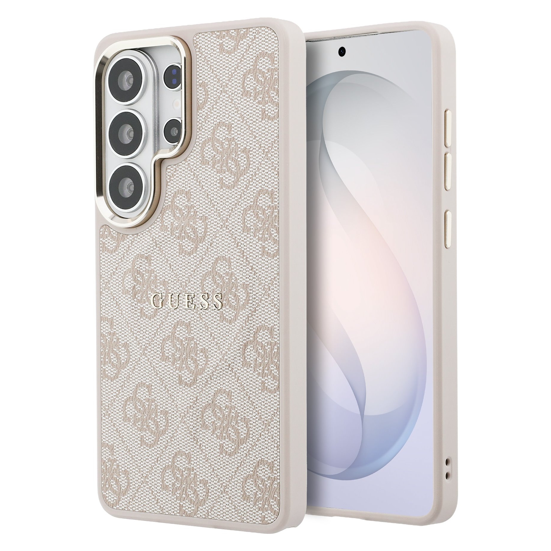 Guess 4G Leather Back Cover mit MagSafe für das Samsung Galaxy S26 Ultra - Gold Edge - Pink