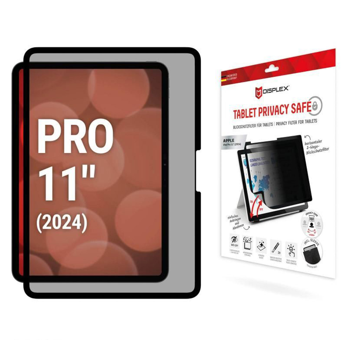Displex Privacy Displayschutzfolie für das Apple iPad Pro 11 (2025) M5 / (2024) M4