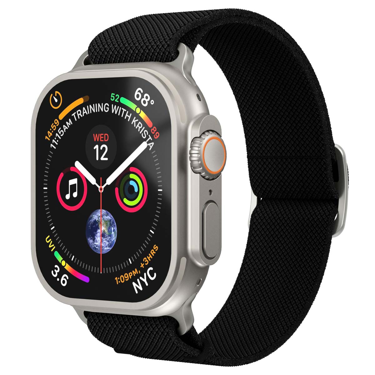 Vonmählen Classic Nylon Loop für Apple Watch 40/41/42mm, Black; Ersatzarmband