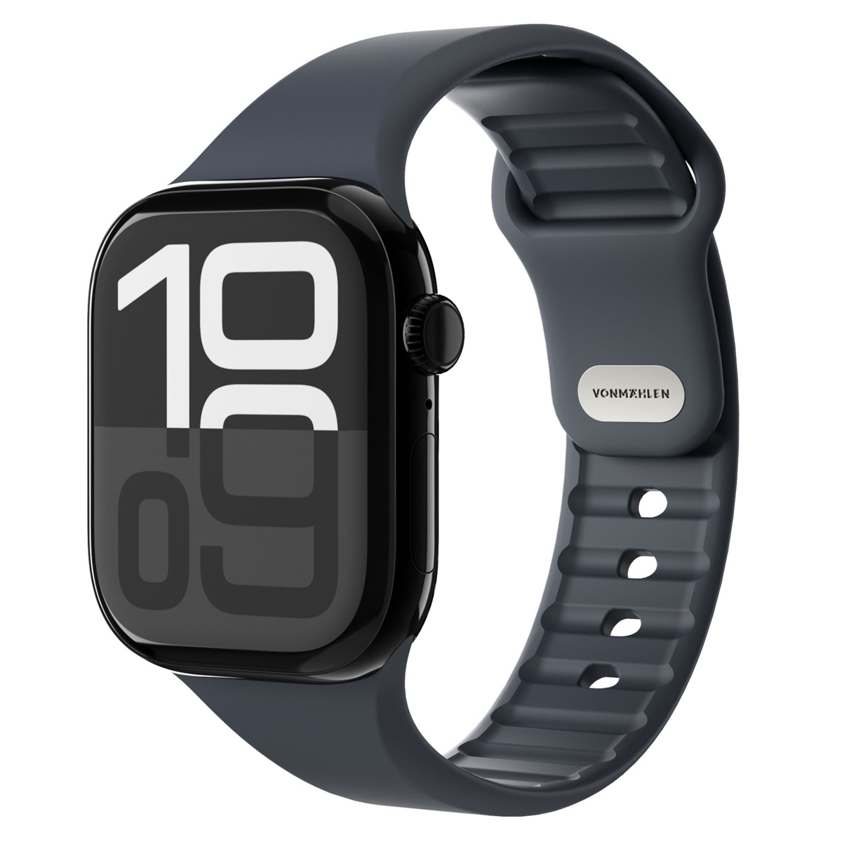 Vonmählen Classic Band für Apple Watch, Navy, 42 (Series 1/2/3)/44/45/46/49mm, Silikon