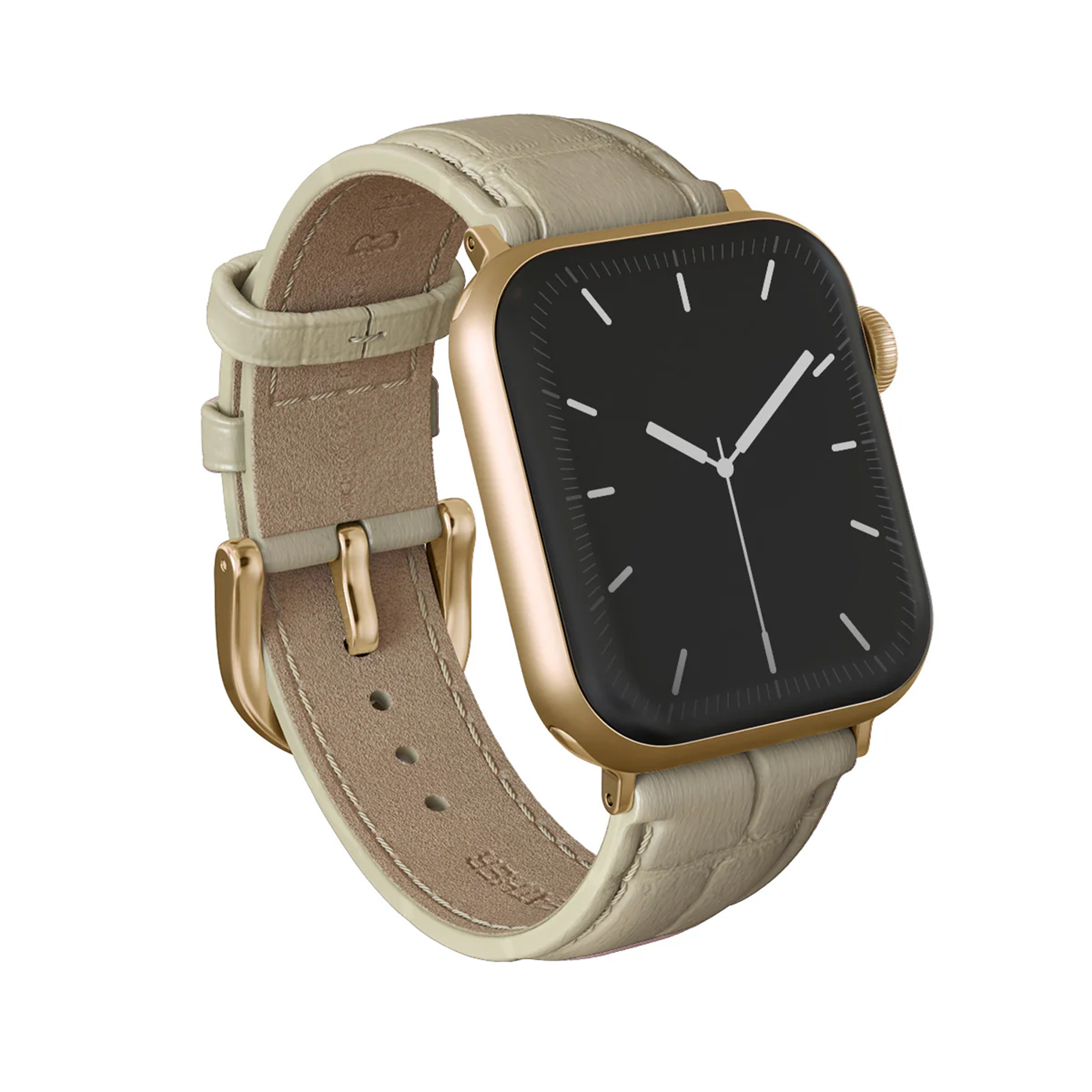 Burga Armband aus echtem Leder für Apple Watch | 38/40/41/42 mm – Buttermelt / Gold