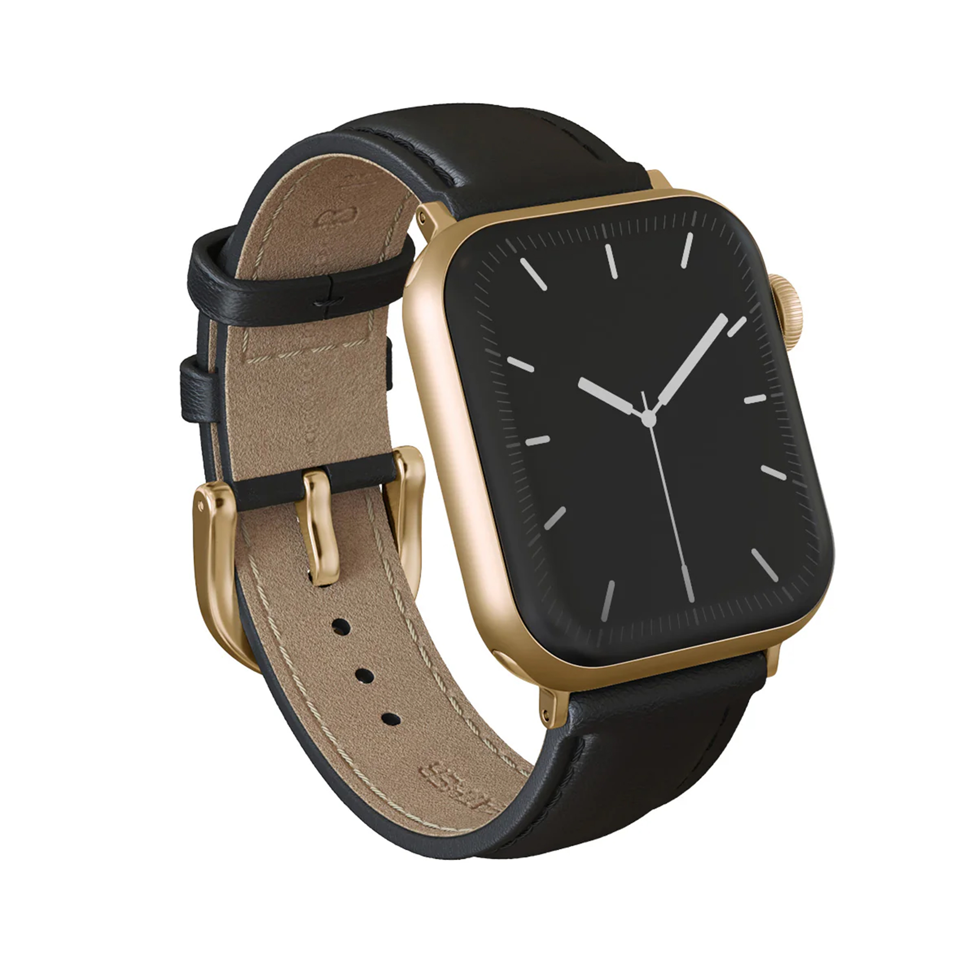 Burga Armband aus echtem Leder für  Apple Watch | 38/40/41/42 mm – Don’t Text / Gold