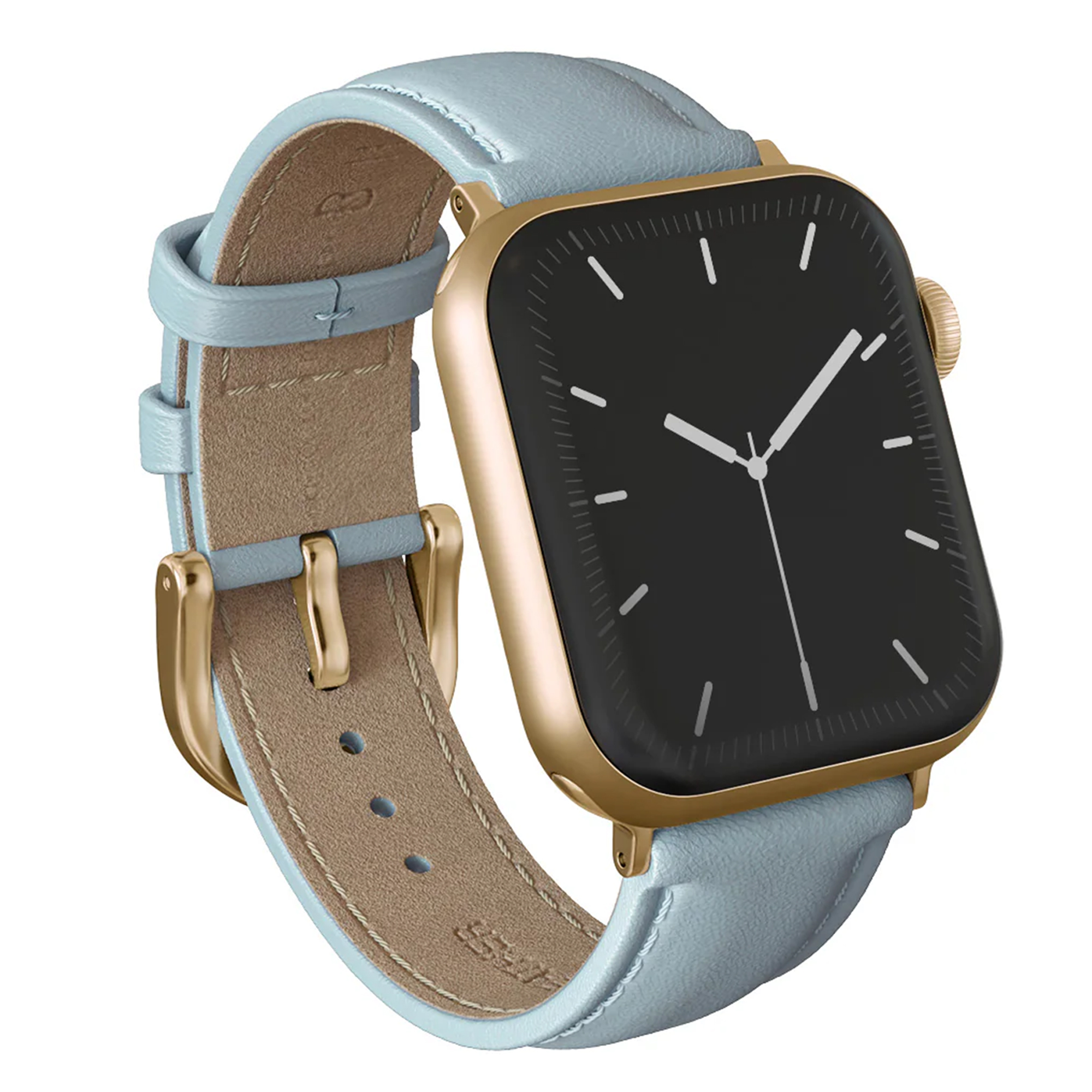 Burga Armband aus echtem Leder - Apple Watch | 44/45/46/49 mm / Universelle 20 mm Anschluss - Dream / Gold