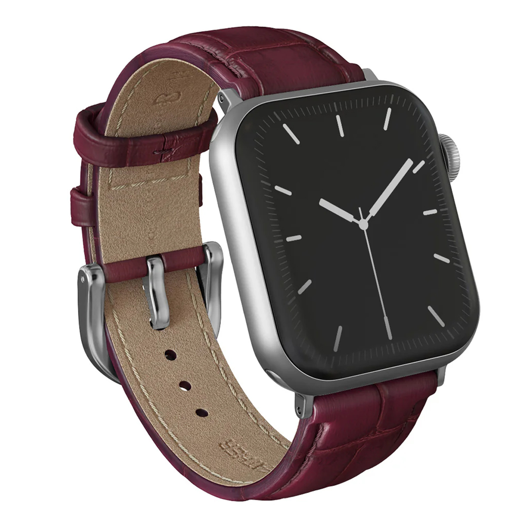 Burga Armband aus echtem Leder für Apple Watch | 38/40/41/42 mm - Mobwife / Silver