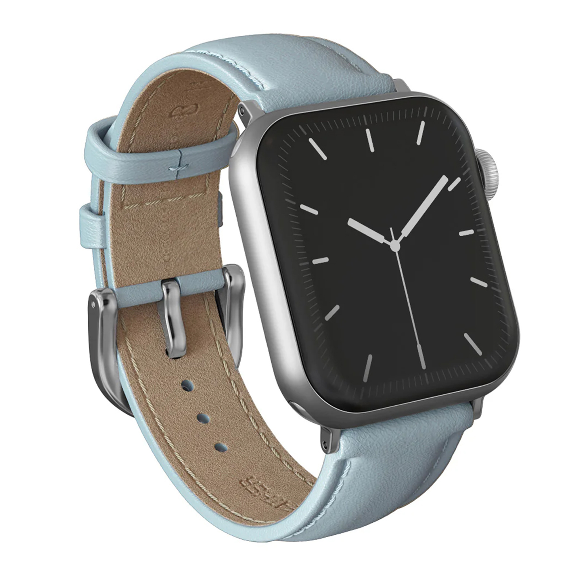 Burga Armband aus echtem Leder - Apple Watch | 44/45/46/49 mm / Universelle 20 mm Anschluss - Dream / Silver
