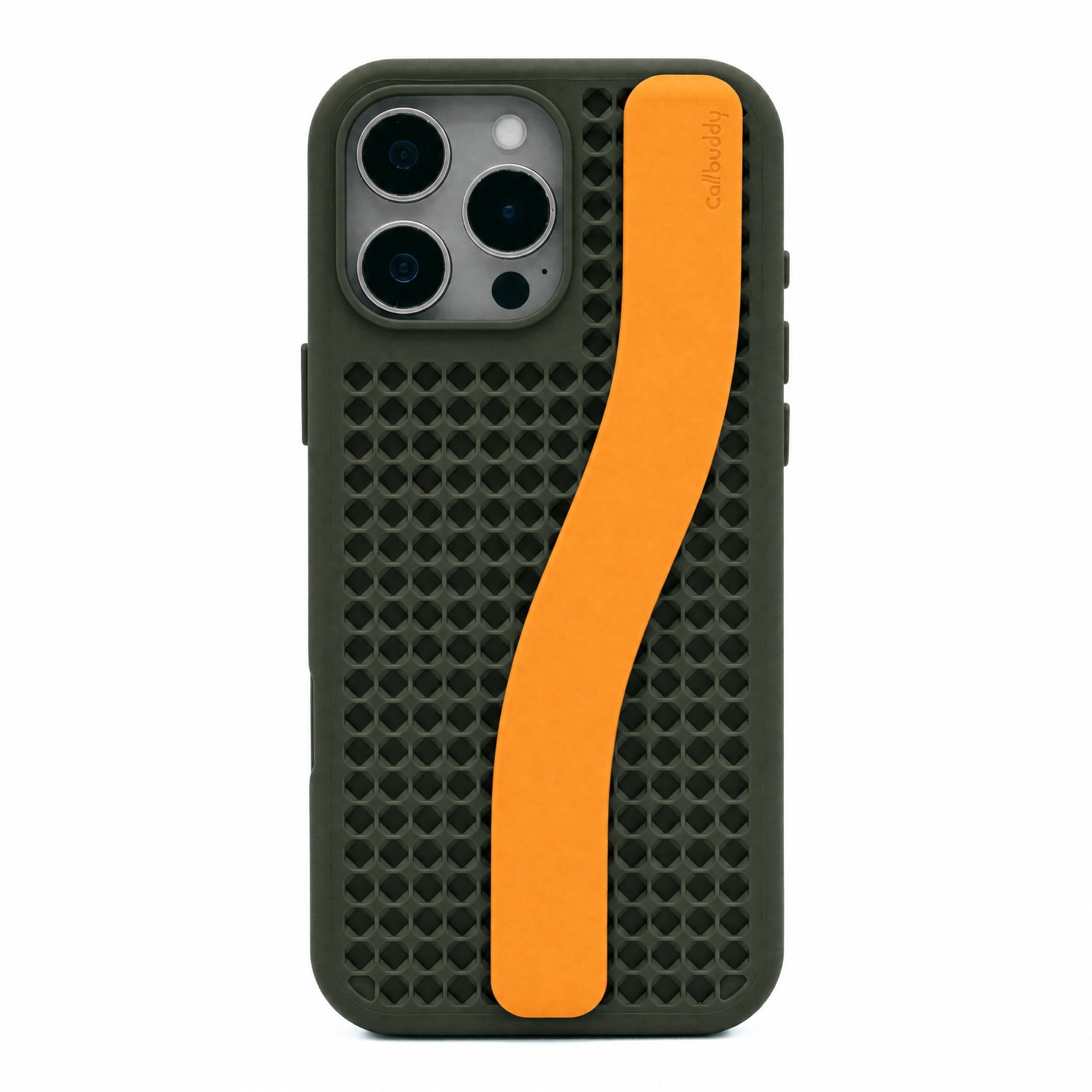 Callbuddy Hülle mit Strap für das Apple iPhone 16 Pro Max - Camo Orange