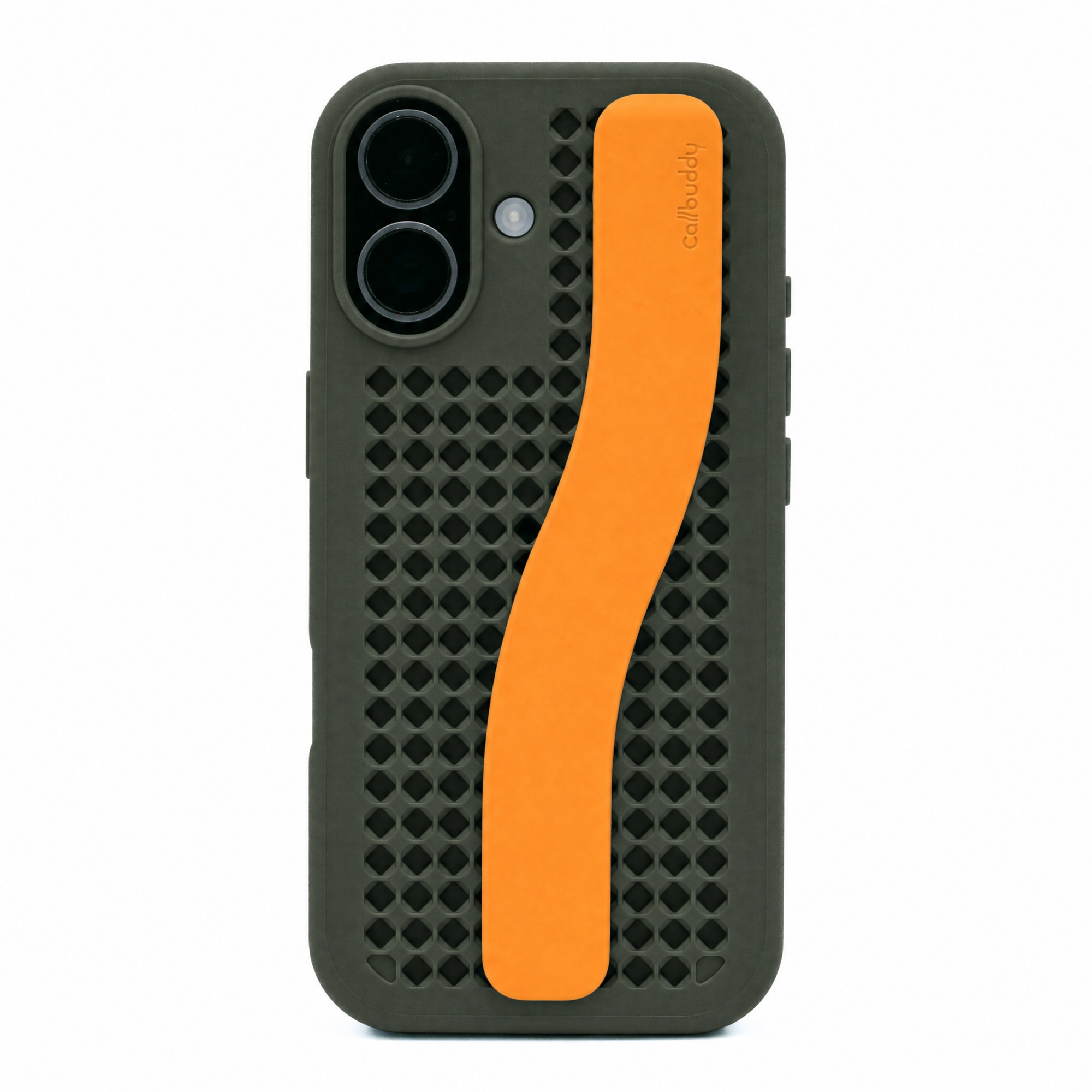Callbuddy Hülle mit Strap für das Apple iPhone 17 - Camo Orange