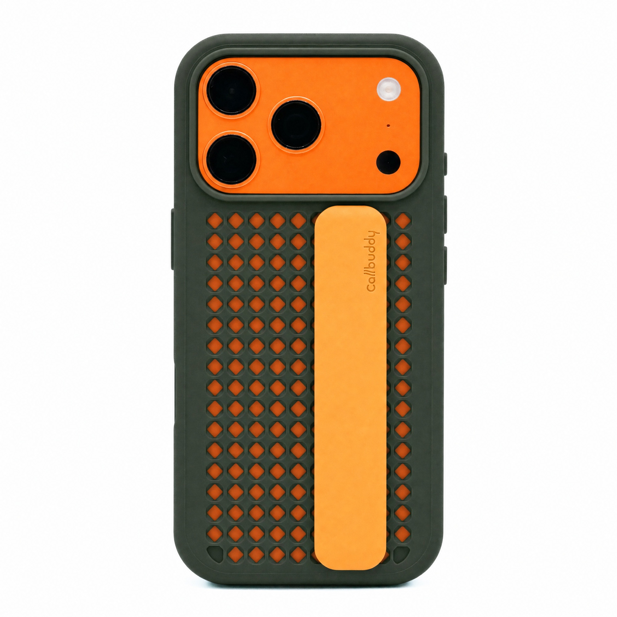 Callbuddy Hülle mit Strap für das Apple iPhone 17 Pro - Camo Orange
