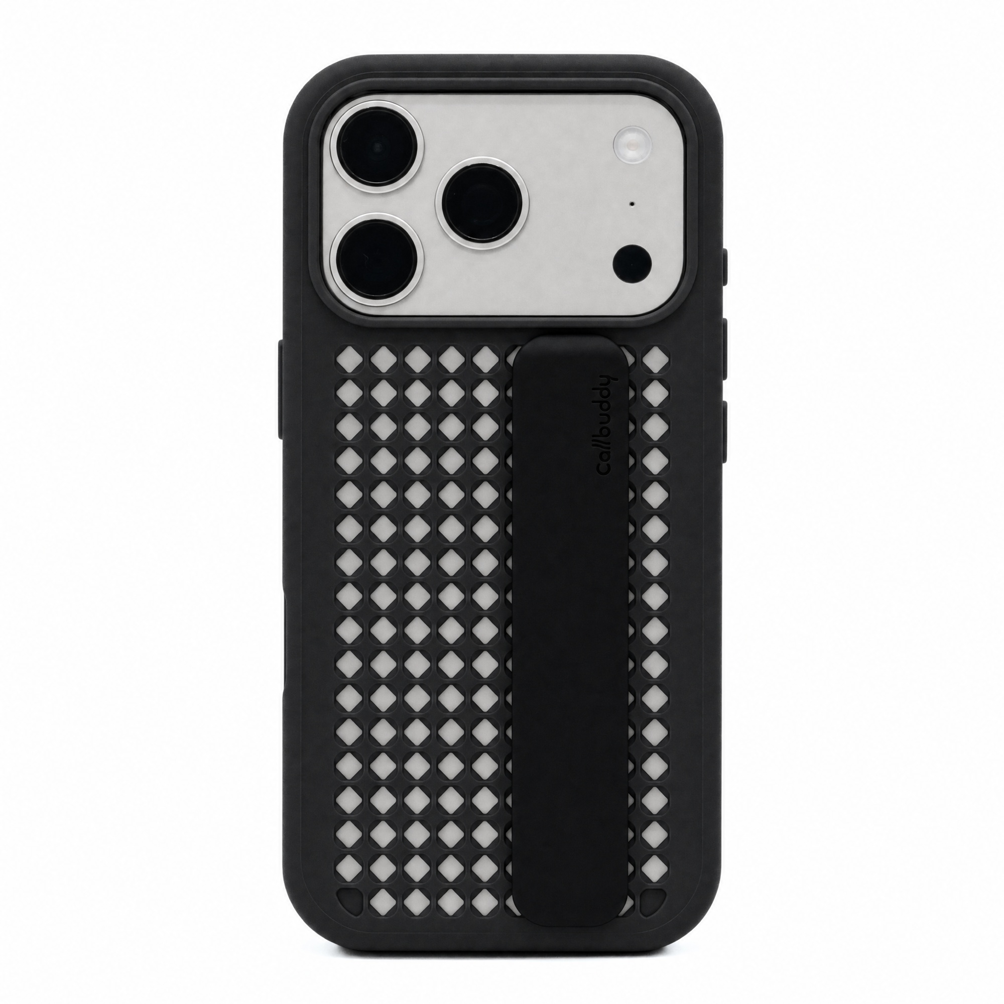 Callbuddy Hülle mit Strap für das Apple iPhone 17 Pro - Epic Black