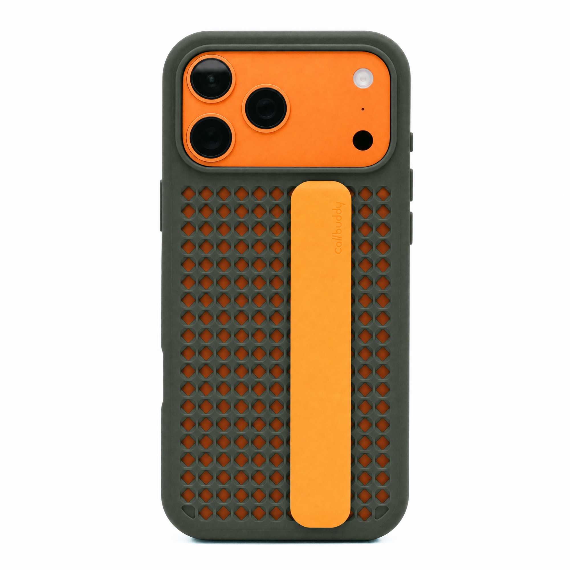 Callbuddy Hülle mit Strap für das Apple iPhone 17 Pro Max - Camo Orange