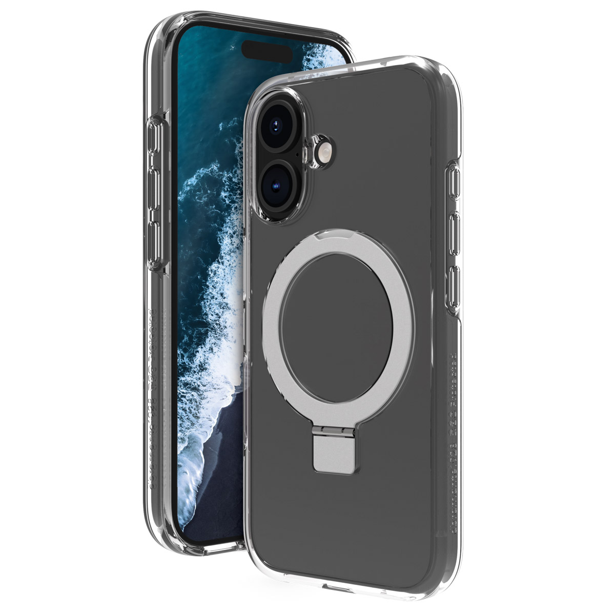 dbramante1928 Iceland Ultra D3O Back Cover mit MagSafe Stand für das Apple iPhone 16 - Clear