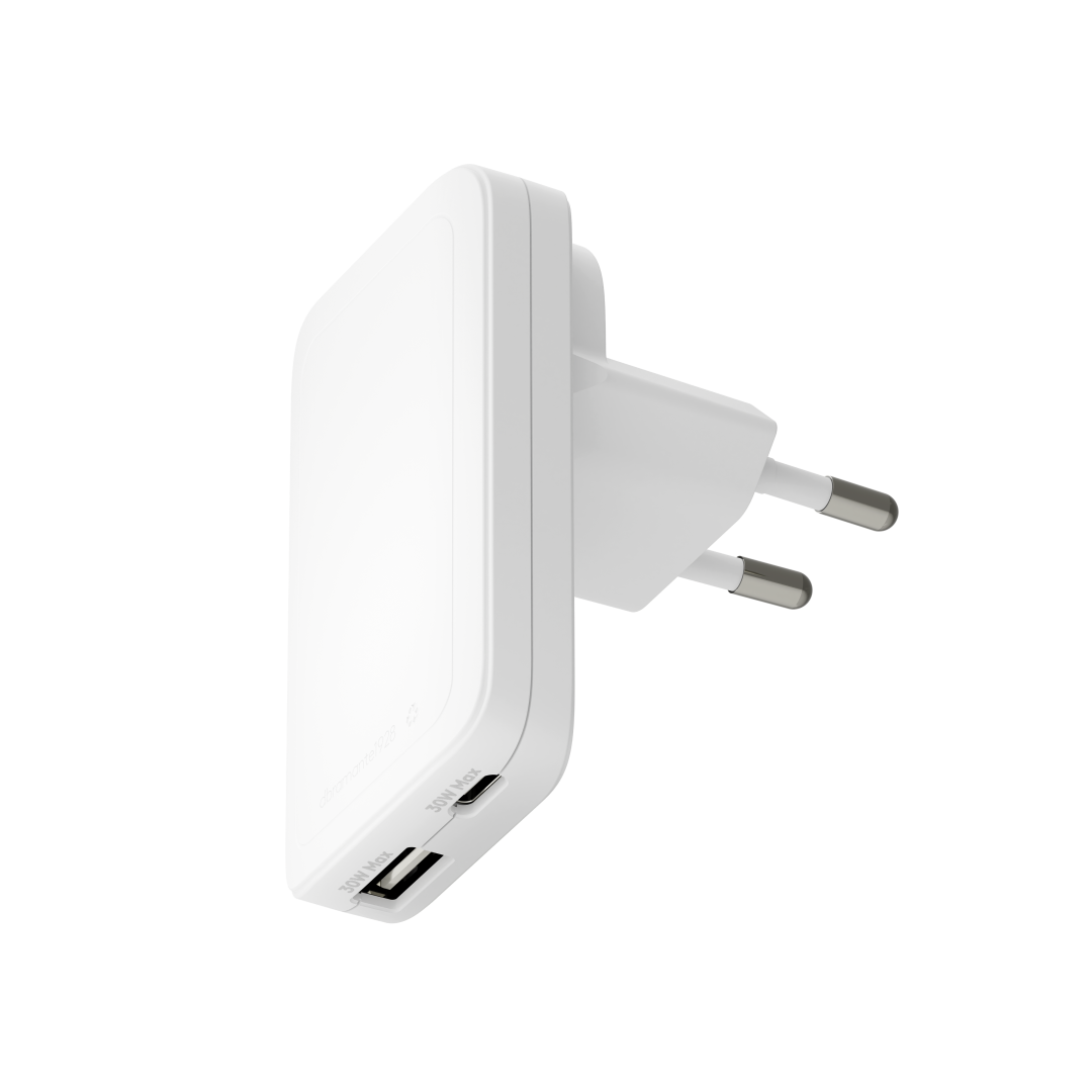 dbramante1928 Re-charge Pro Slim-Ladegerät USB-C 30 W und USB-A 30 W - Weiß