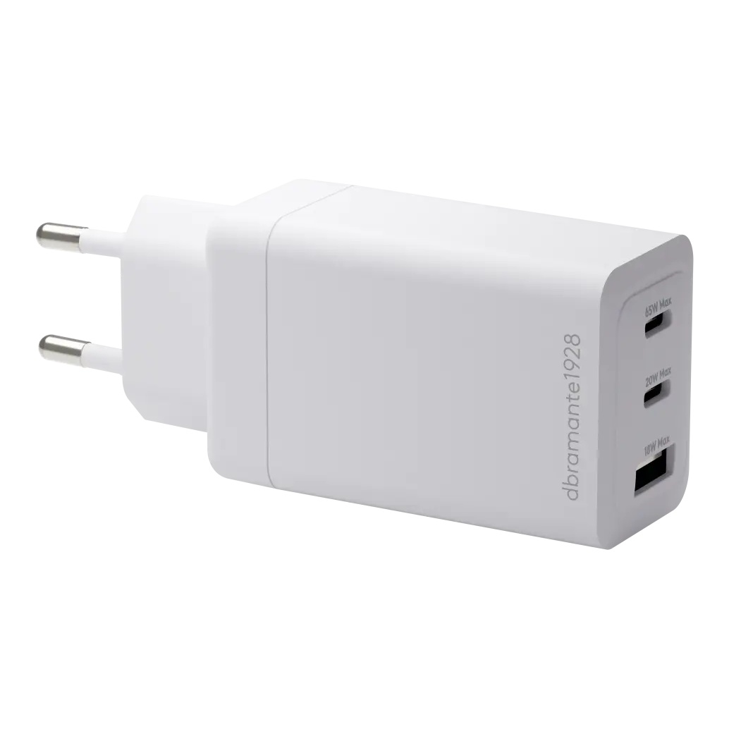 dbramante1928 Re-charge Ladegerät 2x USB-C 65 W und USB-A 18 W - Weiß