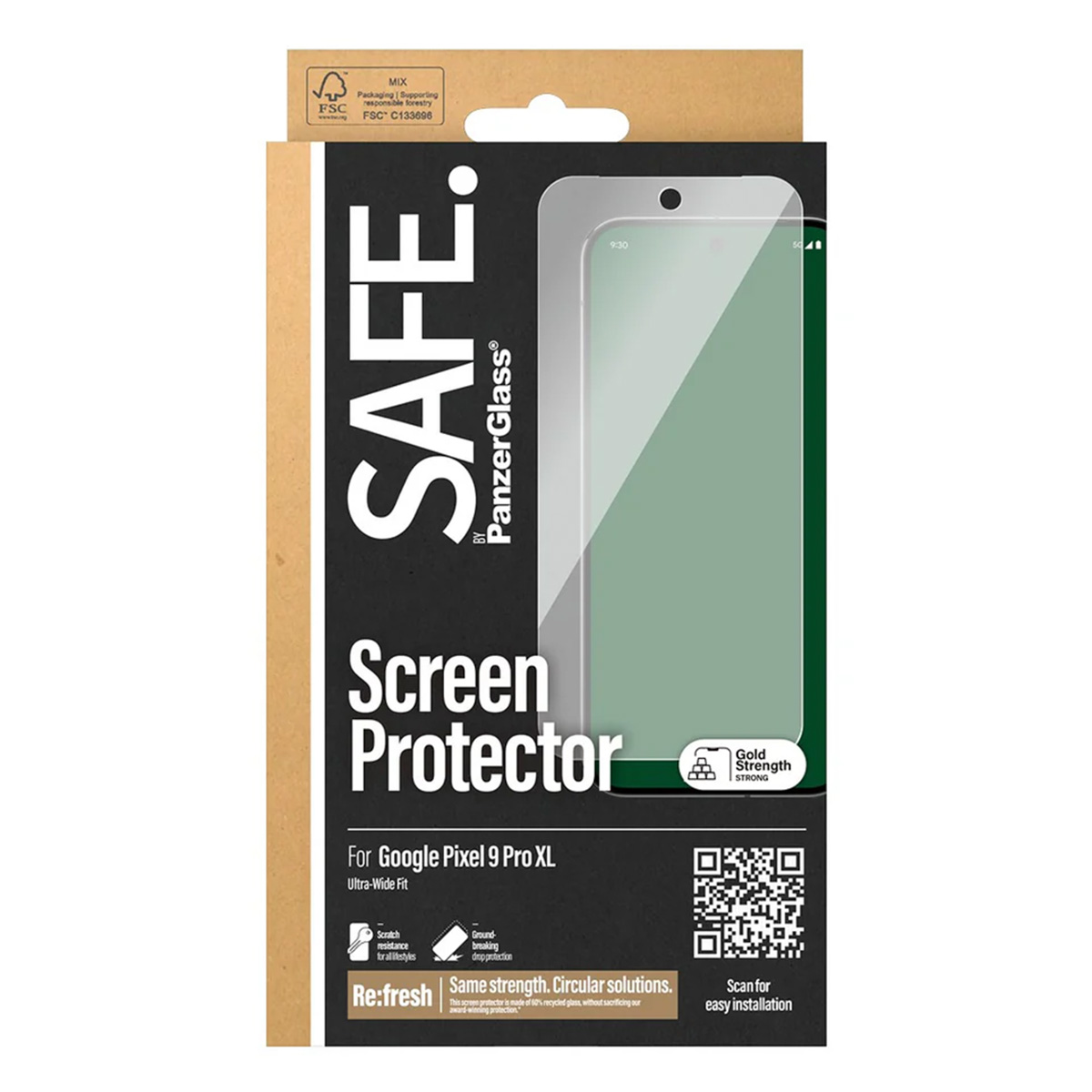 SAFE by PanzerGlass Ultra-Wide Fit Displayschutz für das Google Pixel 9 Pro XL