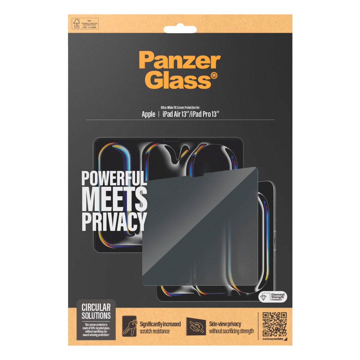 PanzerGlass Privacy Displayschutz Ultra-Wide Fit für das Apple iPad Pro 13 (2025) M5 / (2024) M4 / Air 13 Zoll (2026) M4 / (2025) M3 / (2024) M2