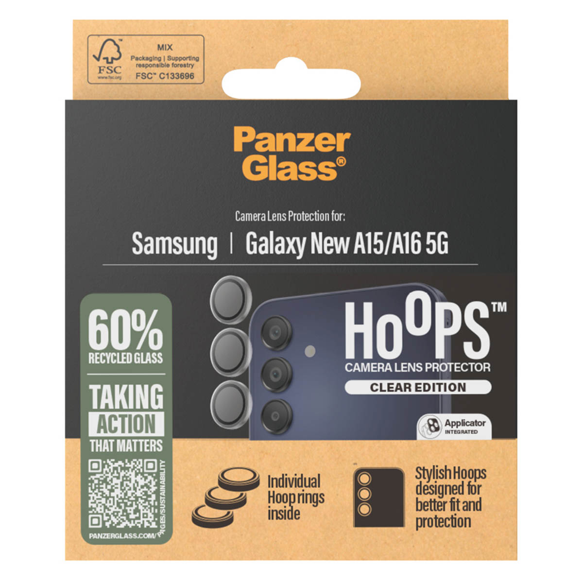 PanzerGlass Hoops Optic Rings Kameraschutz für das Samsung Galaxy A16