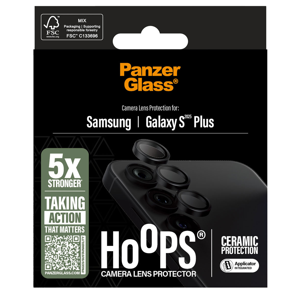PanzerGlass Hoops Ceramic Kameralinsenschutz für das Samsung Galaxy S25 Plus