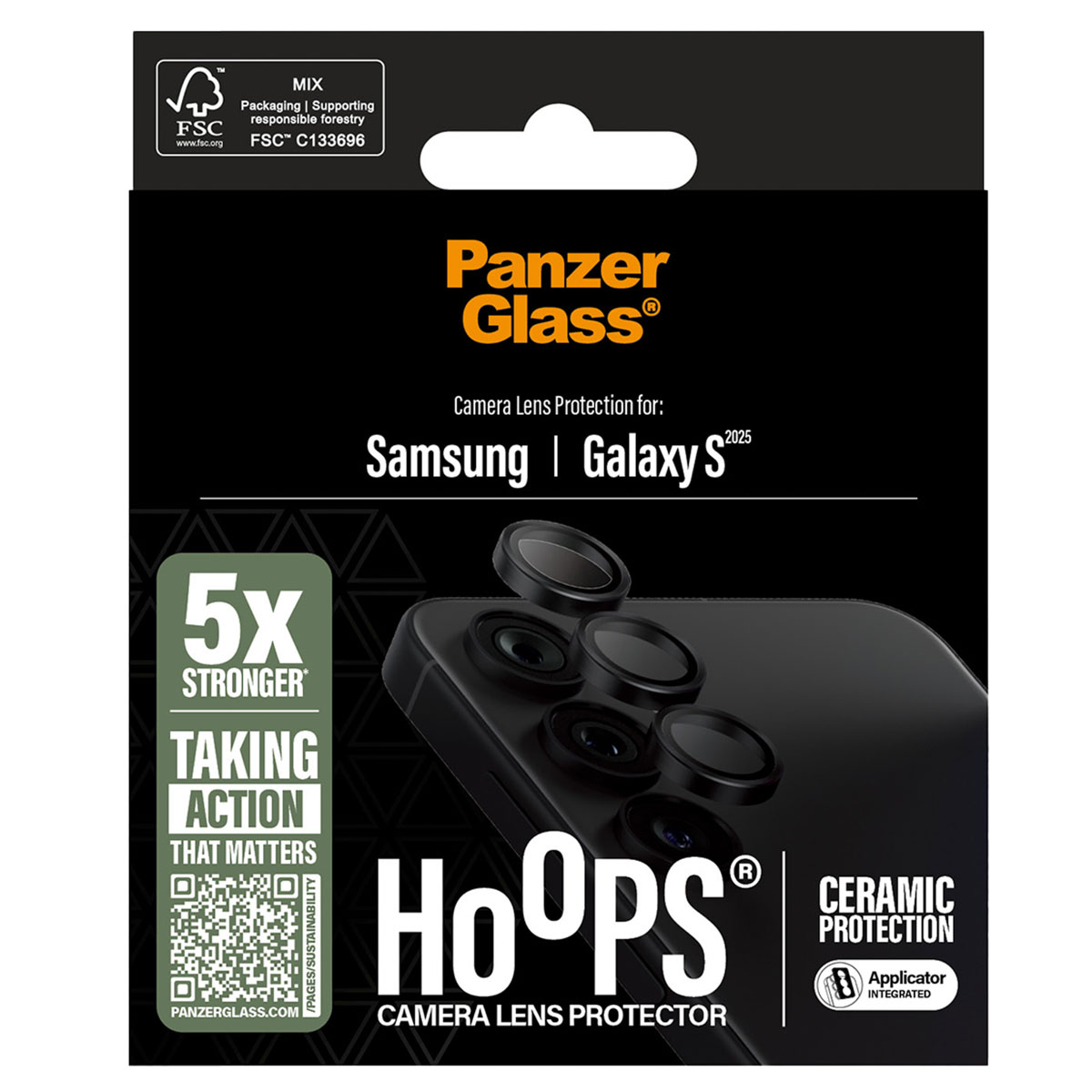 PanzerGlass Hoops Ceramic Kameralinsenschutz für das Samsung Galaxy S25