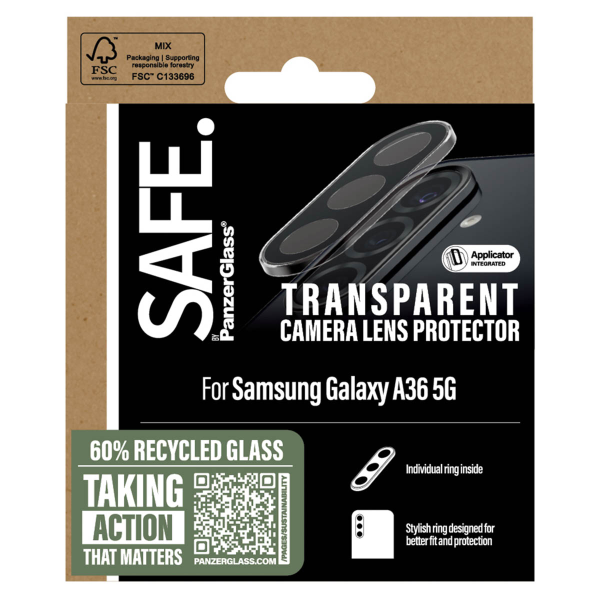 SAFE by PanzerGlass Kameralinsenschutz für das Samsung Galaxy A36