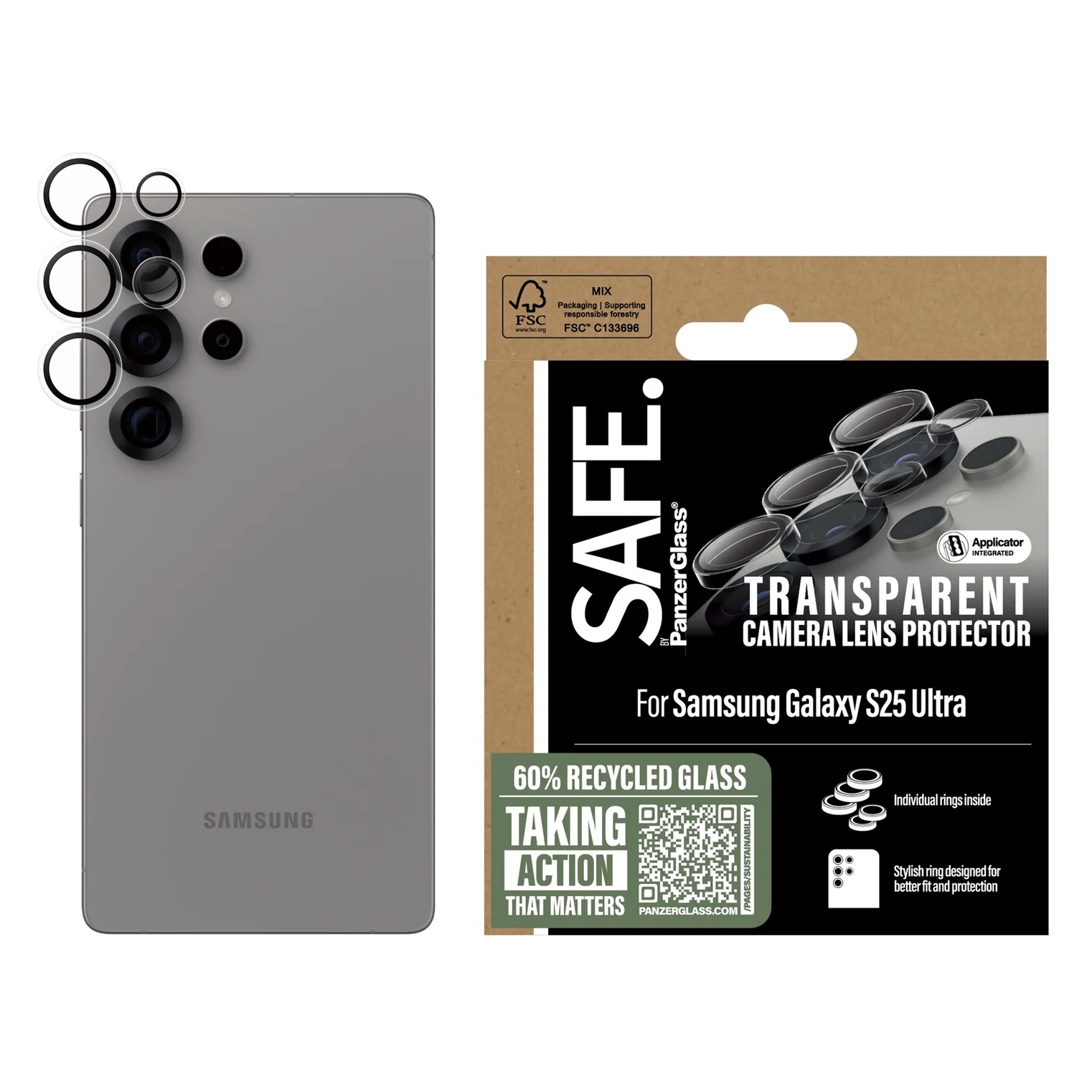 SAFE by PanzerGlass Kameralinsenschutz für das Samsung Galaxy S25 Ultra