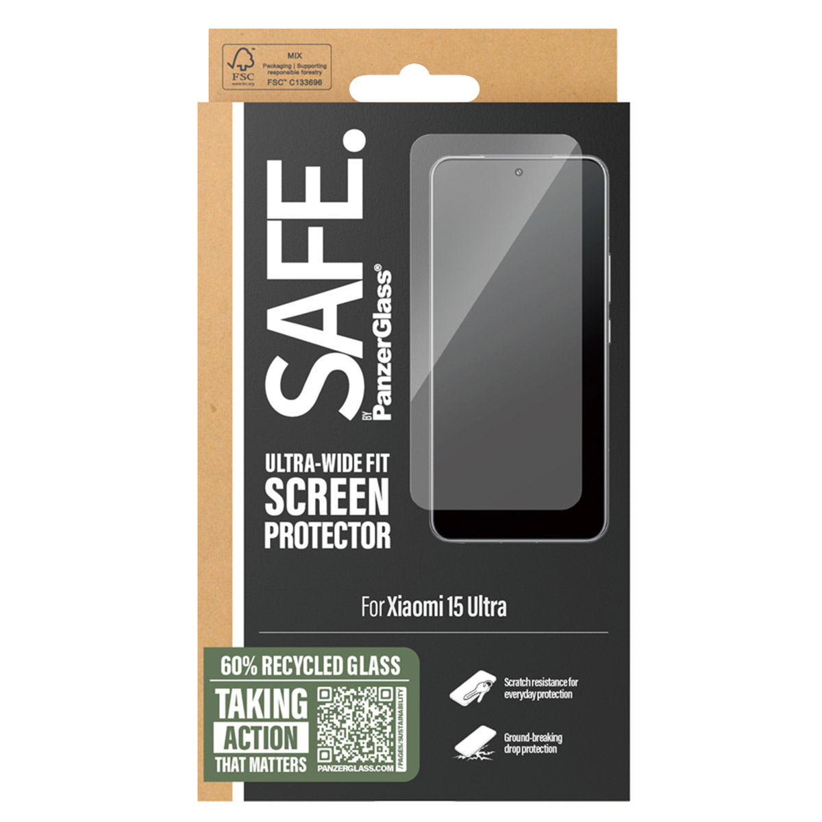 SAFE by PanzerGlass Ultra-Wide Fit Screenprotector inkl. Applikator für das Xiaomi 15 Ultra