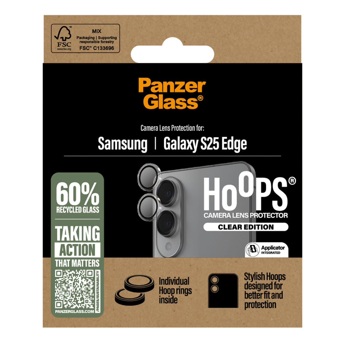 PanzerGlass Hoops Optic Rings Kameraschutz für das Samsung Galaxy S25 Edge