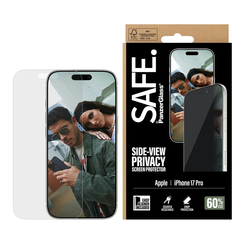 SAFE by PanzerGlass Ultra Wide Fit Screen Protector mit Sichtschutz inkl. Applikator für das Apple iPhone 17 Pro