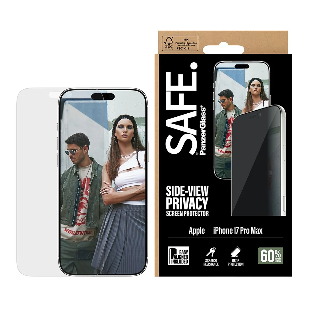 SAFE by PanzerGlass Ultra Wide Fit Screen Protector mit Sichtschutz inkl. Applikator für das Apple iPhone 17 Pro Max