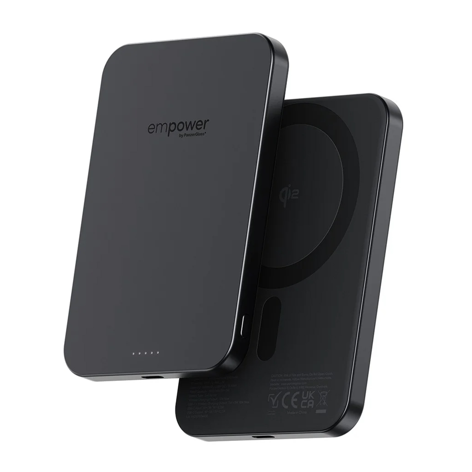 Empower by PanzerGlass Empower Bank Powerbank 5.000 mAh - Kabellose Powerbank - Geeignet für MagSafe und Qi2 - Space Black