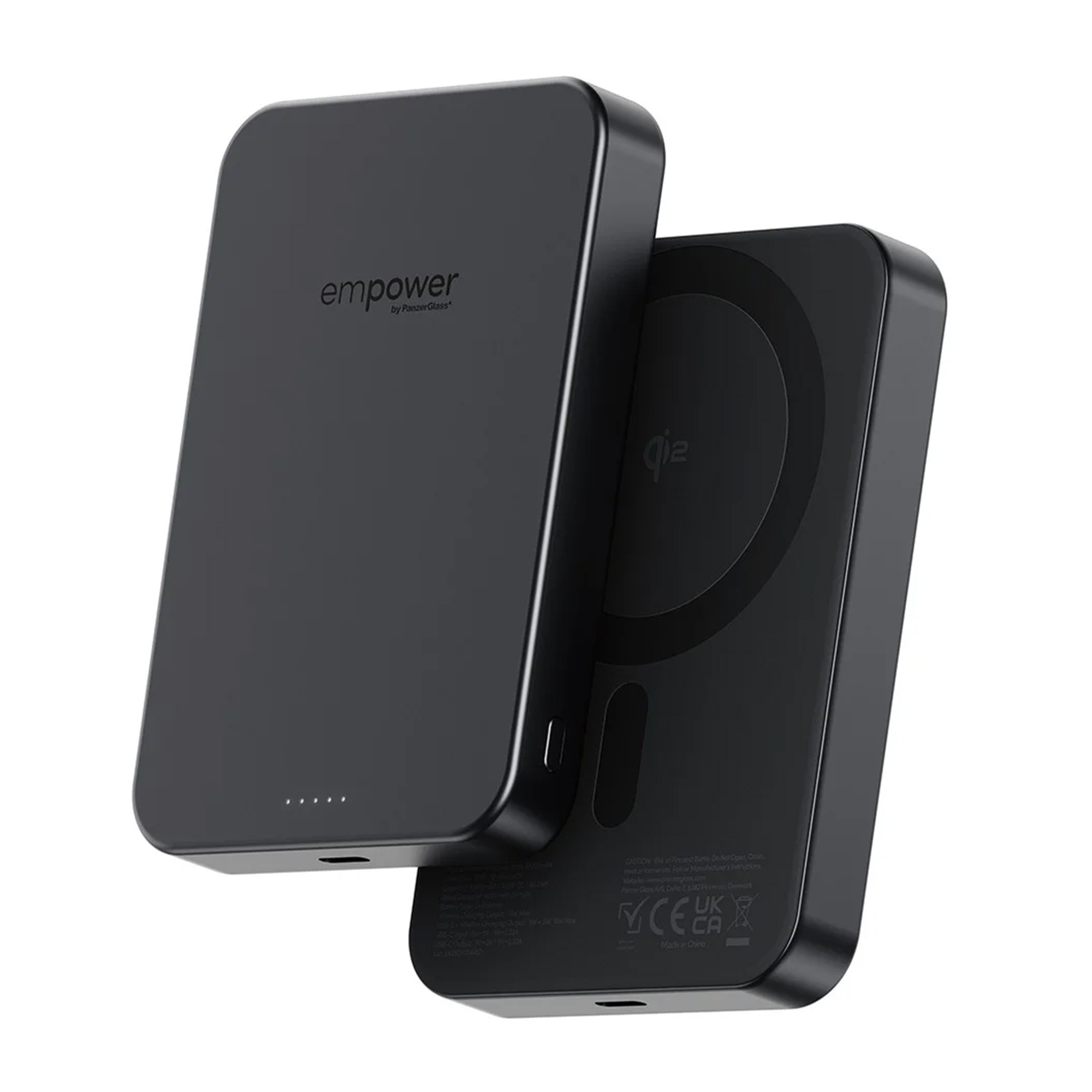 Empower by PanzerGlass Empower Bank Powerbank 10.000 mAh - Kabellose Powerbank - Geeignet für MagSafe und Qi2 - Space Black